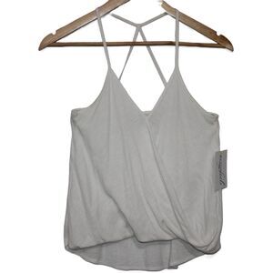 Womens Abercrombie & Fitch White Sleeveless V-Neck Cross Back Tank Top Size XS